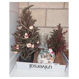 (2) Small Christmas Trees & Other