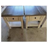 (2) Matching Barnwood Look End Tables