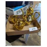 Gold Tone Tea Set