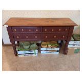 Primitive Style Sideboard - Burgundy Color