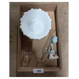 Milk Glass Planter, Bud Vase, Bell &
