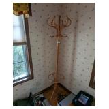 Oak Finish Coat Tree