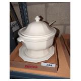 Soup Tureen w/ Platter, Ladle & Lid
