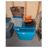 Plastic Storage Boxes, File Baskets & A Basket