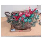Large Basket w/ Christmas Floral Arrangement