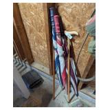 (3) Umbrellas, Cane & Yardstick