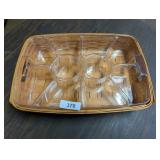 Large Longaberger Basket w/ Relish Tray Insert