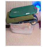 Assorted Blankets in Tote w/ Lid