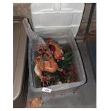 Christmas Reindeer & Greenery Decor in Tote w/