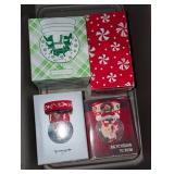 Christmas Decor Snow Globes in Tote w/ Lid