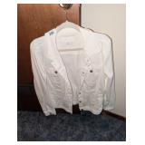 Ladies White Jean Jacket Size XL