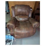 Leather & Vinyl Rocker Recliner