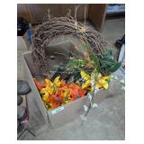 Garden Flag Holders, Grapevine Wreath &