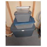 (4) Plastic Storage Totes
