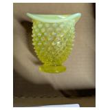 Uranium Glass? Hobnail Miniature Vase