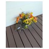 Turtle, Frog & Artificial Floral Outdoor Decor
