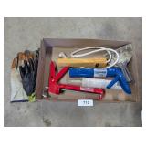 (2) Caulking Guns, Power Strip, Gloves & Etc.