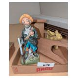 Small Boot Jack, Birdhouse, Bunny Figurine &