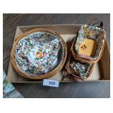 (3) Longaberger Baskets, Liners & Divider