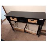 Black Entryway Table w/ Organizing Baskets
