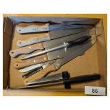Assorted Knives & Knife Sharpener