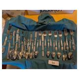 Vintage Tupperware Rose Silverplated Flatware Set