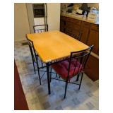 Table w/ Metal Base & (4) Metal Chairs