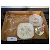 Glass Figurines, Ceramic Decorative Plate & Other
