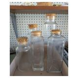 Decorative Glass Jars w/ Cork Lids