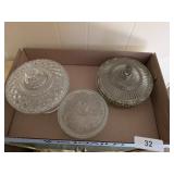 (3) Glass Lidded Candy Dishes