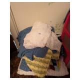 Assorted Crocheted Blankets & Other