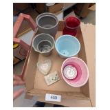 Flower Pots, Vase & Heart Shaped Trinket Box