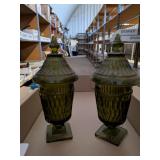 (2) Vintage Lidded Apothecary Jars/Candy Dishes