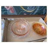 Marigold Carnival Glass Bowl, +