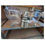 (2) Plastic Drink Dispenser & Metal Container