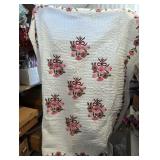 Knitted Blanket, Quilt Comforter in Tote w/ Lid