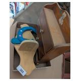 Vintage Paper Towel Holder, Wood Candle Sconce &