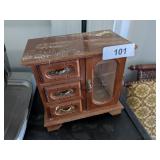 Small Wooden Jewelry Box -*