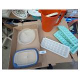 Tupperware Pitcher, Ice Cube Trays & Other