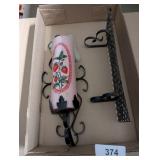 Vintage Metal Candle Sconce w/ Candle Holder &