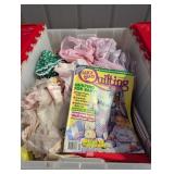 Fabric Pieces in Tote w/ Lid