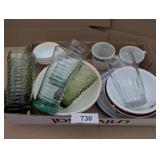 (2) Pyrex Coffee Cups, Corelle Coffee Cups, +