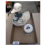 Grandma Core Goose Cookie Jar & Canister w/