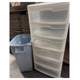 Six Drawer Plastic Storage Rolling Cart +