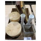 Milk Glass Vases, Frames & Candles