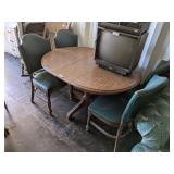Vintage Leaf Table w/ (4) Matching Chairs