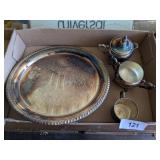 Silver Plated? Platter, Creamer, +