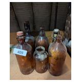 Vintage Brown Glass Bottles