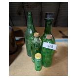 Vintage Green Glass Bottles