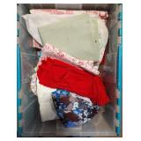 Fabric Pieces for Quilting in Tote w/ Lid